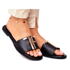 Klapki Damskie Eleganckie Czarne Nicole Dilmah