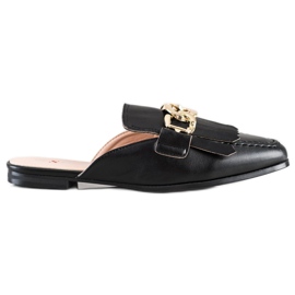 Seastar Stylowe Klapki Z Ozdobą czarne