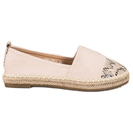 Bestelle Espadryle Z Wstawką Snake Print beżowy