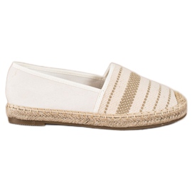 Ideal Shoes Espadryle Ze Wzorkiem beżowy