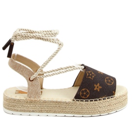 Espadryle sandałki brązowe JH158 Camel