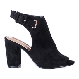 Bestelle Zabudowane Sandały Ze Sprzączką czarne