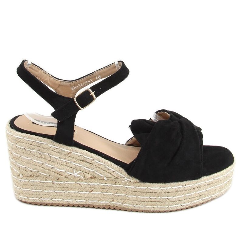 Sandałki espadryle na koturnie czarne WH-3K63 Black