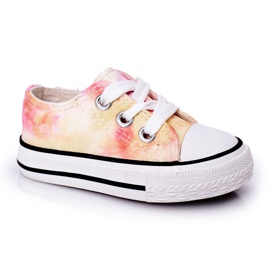 Dziecięce Klasyczne Trampki Z Efektem Tie-Dye Simba 807-3A różowe żółte