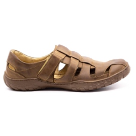 Polbut Buty męskie ażurowe 237 na lato brązowe