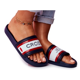Klapki Damskie Cross Jeans Granatowe FF2R4160C niebieskie