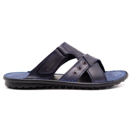 Polbut Klapki męskie SA05 ciemny granatowy niebieskie