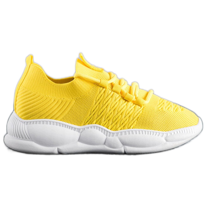 SHELOVET Klasyczne Tekstylne Sneakersy żółte