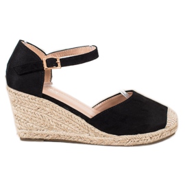 Cm Paris Czarne Espadryle Na Koturnie