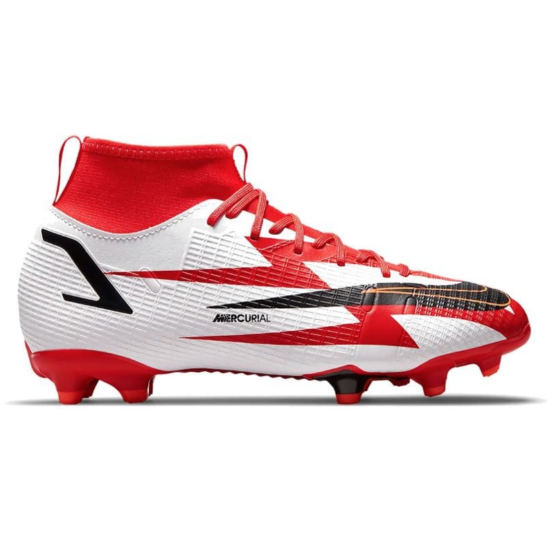 Buty piłkarskie Nike Superfly 8 Academy CR7 Mg Jr DB2672-600 szary/srebrny, biały, czerwony białe