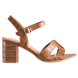 Cm Paris Stylowe Sandały Na Słupku brązowe