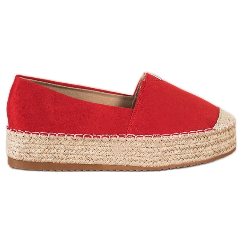 Primavera Espadryle Na Platformie czerwone