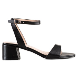 SHELOVET Eleganckie Czarne Sandałki