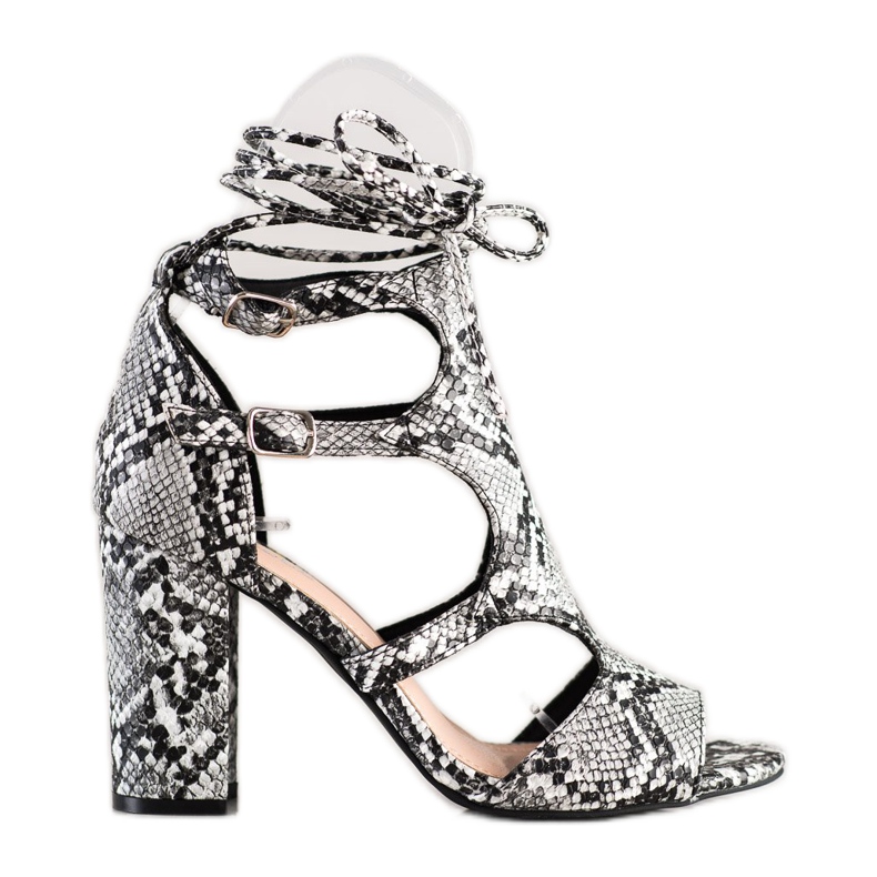 Bestelle Zabudowane Sandały Z Wiązaniem czarne