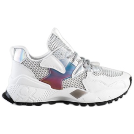 SHELOVET Sneakersy Z Siateczką Fashion białe