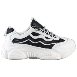 SHELOVET Czarno-białe Sneakersy czarne