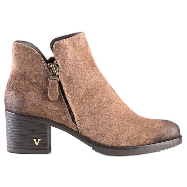 Klasyczne Botki Na Słupku VINCEZA brązowe