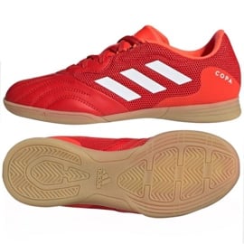 Buty piłkarskie adidas Copa Sense.3 In Sala Jr FY6157 czerwone pomarańcze i czerwienie