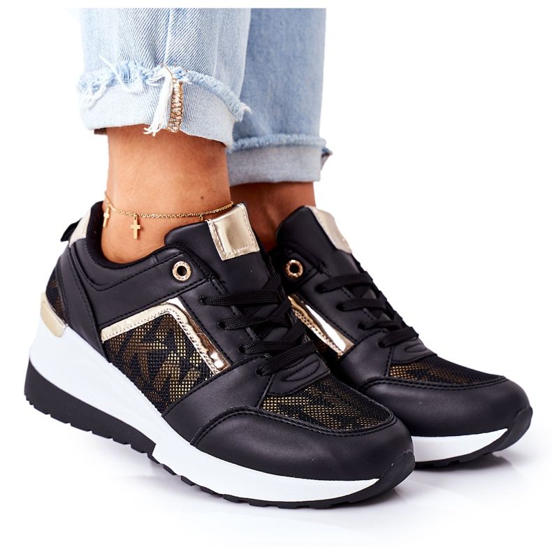 Sneakersy Na Koturnie Czarne Weekend
