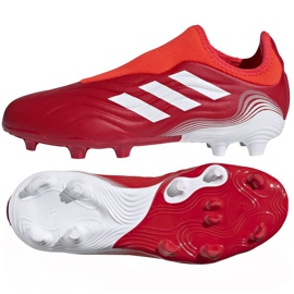 Buty piłkarskie adidas Copa Sense.3 Ll Fg Jr FY6156 czerwone pomarańcze i czerwienie
