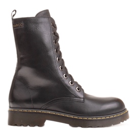 Marco Shoes Wysokie trzewiki, glany wiązane na półprzeźroczystej podeszwie czarne