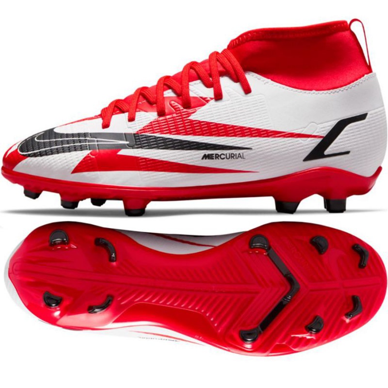 Buty piłkarskie Nike Mercurial Superfly 8 Club CR7 Mg Jr DB0926 600 wielokolorowe białe