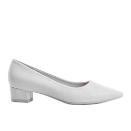 Szare czółenka na niskim słupku Zafira