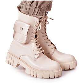 PS1 Ocieplane Workery Z Kieszenią Beżowe Awesome beżowy