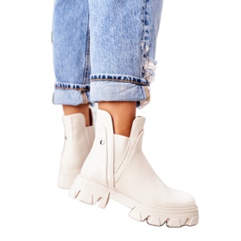 PS1 Ocieplane Botki Sztyblety Beżowe Hashtag beżowy