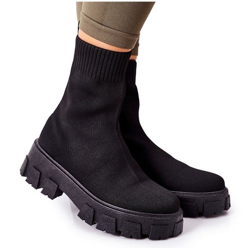 PS1 Workery Z Elastycznej Tkaniny Na Platformie Czarne Inspiration