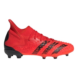 Buty piłkarskie adidas Predator Freak.1 Fg Jr FY6262 czerwone pomarańcze i czerwienie
