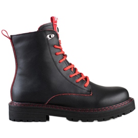 ARTIKER Skórzane Czarne Trapery