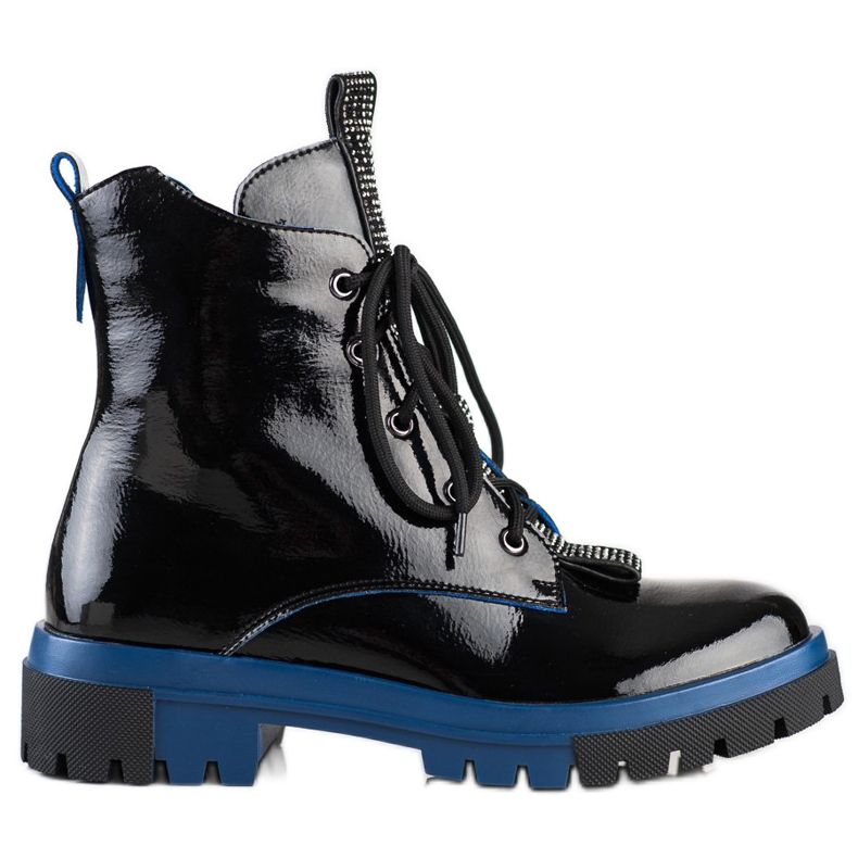 ARTIKER Skórzane Czarne Workery