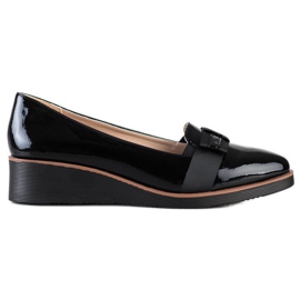 W. Potocki Półbuty Z Ozdobną Wstążką czarne