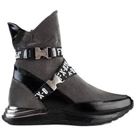 ARTIKER Botki Na Suwak Fashion czarne