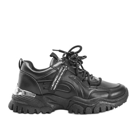 Czarne sneakersy na grubej podeszwie Zooey