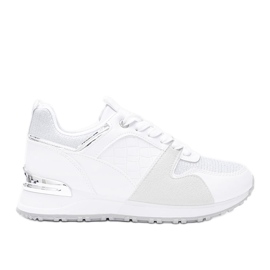 Białe sneakersy z srebrnymi dodatkami Yoisya