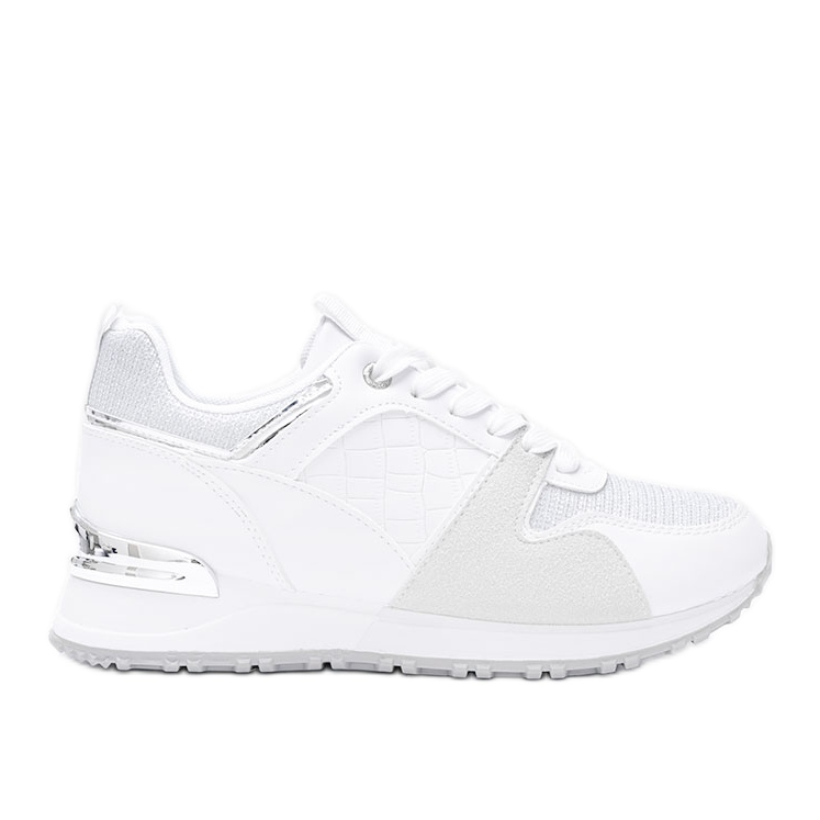 Białe sneakersy z srebrnymi dodatkami Yoisya