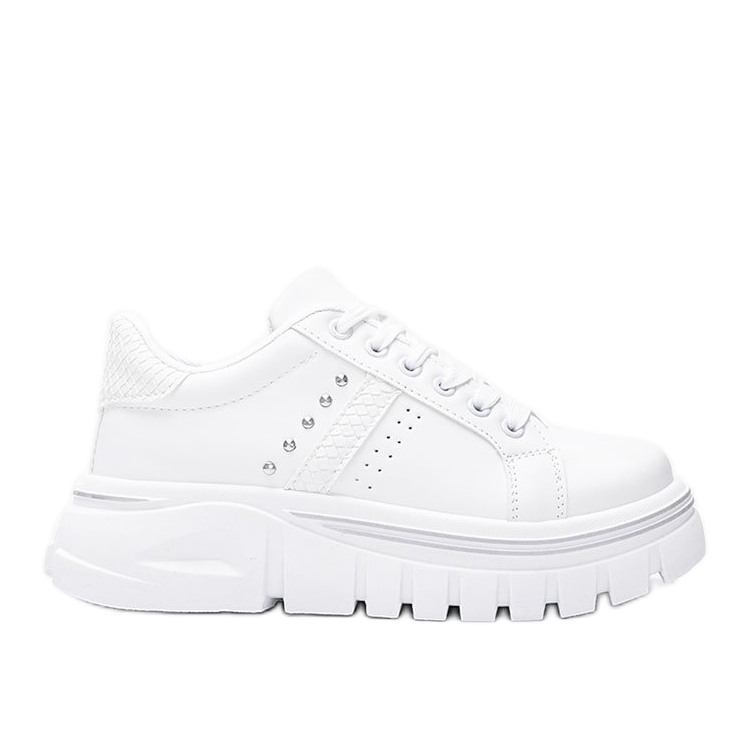 Białe sneakersy na wysokiej podeszwie Alasana