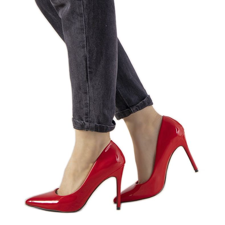 Czerwone lakierowane szpilki Ibiza