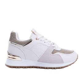 Beżowe sneakersy z złotymi dodatkami Yoisya beżowy