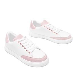 Biało różowe sneakersy Brighton białe