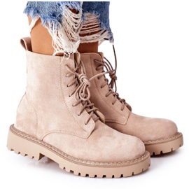 PS1 Botki Zamszowe Zamek Beżowe Belados beżowy