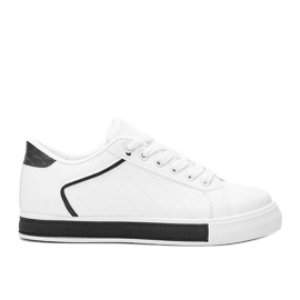 Biało czarne sneakersy z wzorem na cholewce Turandont białe