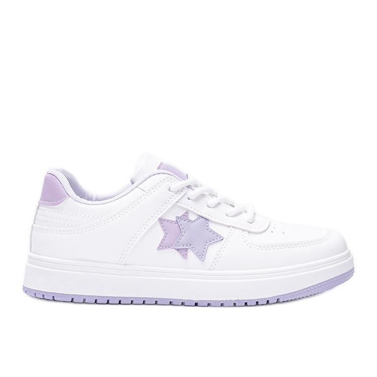 Biało fioletowe sneakersy z gwiazdkami Polja białe