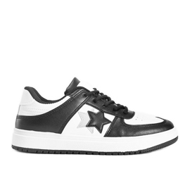 Biało czarne sneakersy z gwiazdkami Polja białe