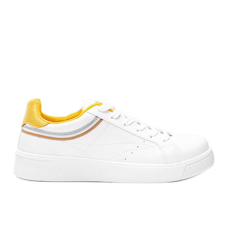 Biało żółte sneakersy na grubej podeszwie Meia białe