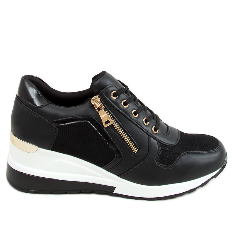 Sneakersy na koturnie czarne Y9529 Black
