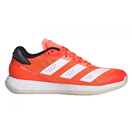 Buty halowe adidas Adizero FastCourt 2.0 M FZ4668 wielokolorowe pomarańczowe