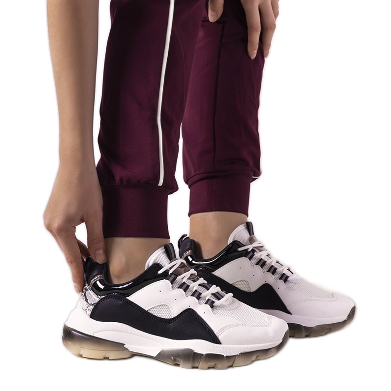 Czarno białe sneakersy z podeszwą ombre Laugh